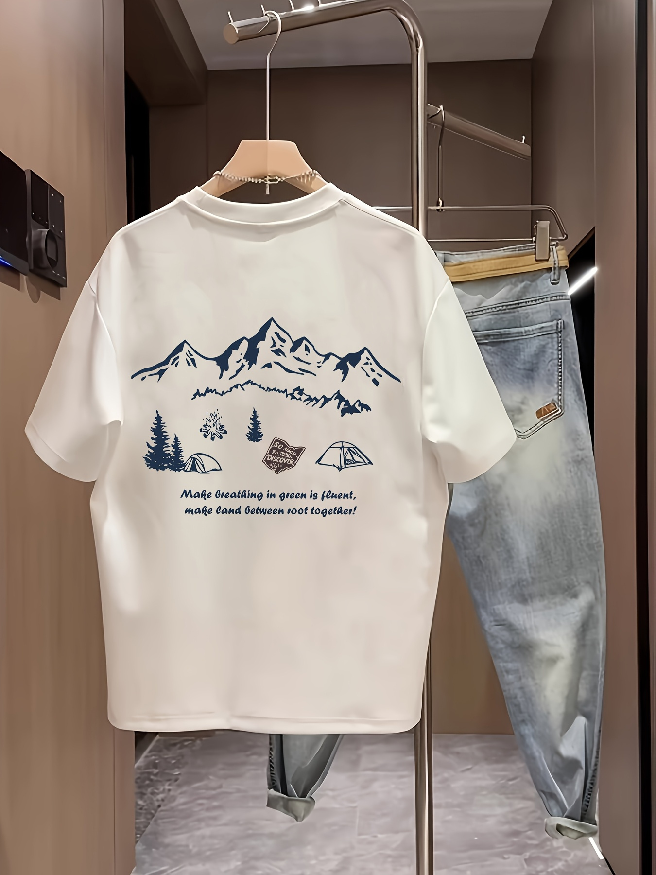 Męska koszulka z krótkim rękaw – Outdoor Adventure Quotes recenzja i cena