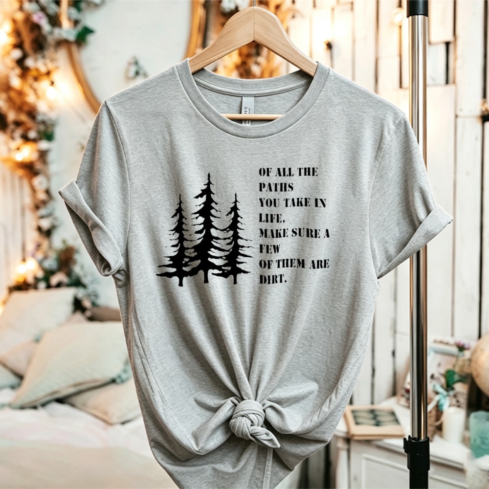 Koszulka z grafiką sosny i cyt – Outdoor Adventure Quotes recenzja i cena