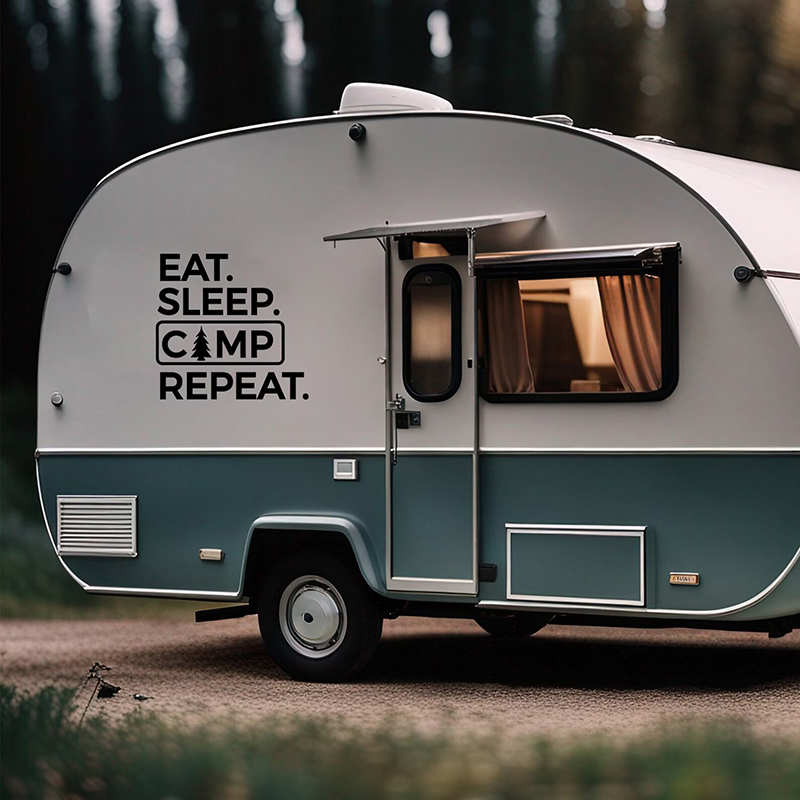 Naklejka na kamper, przyczepę  – Outdoor Adventure Quotes recenzja i cena