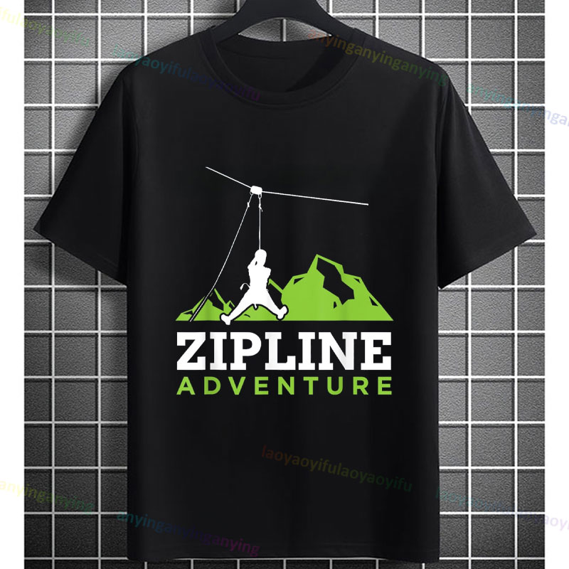 Koszulka z grafiką zjeżdżania  – Outdoor Adventure Ziplines & Waterfall recenzja i cena